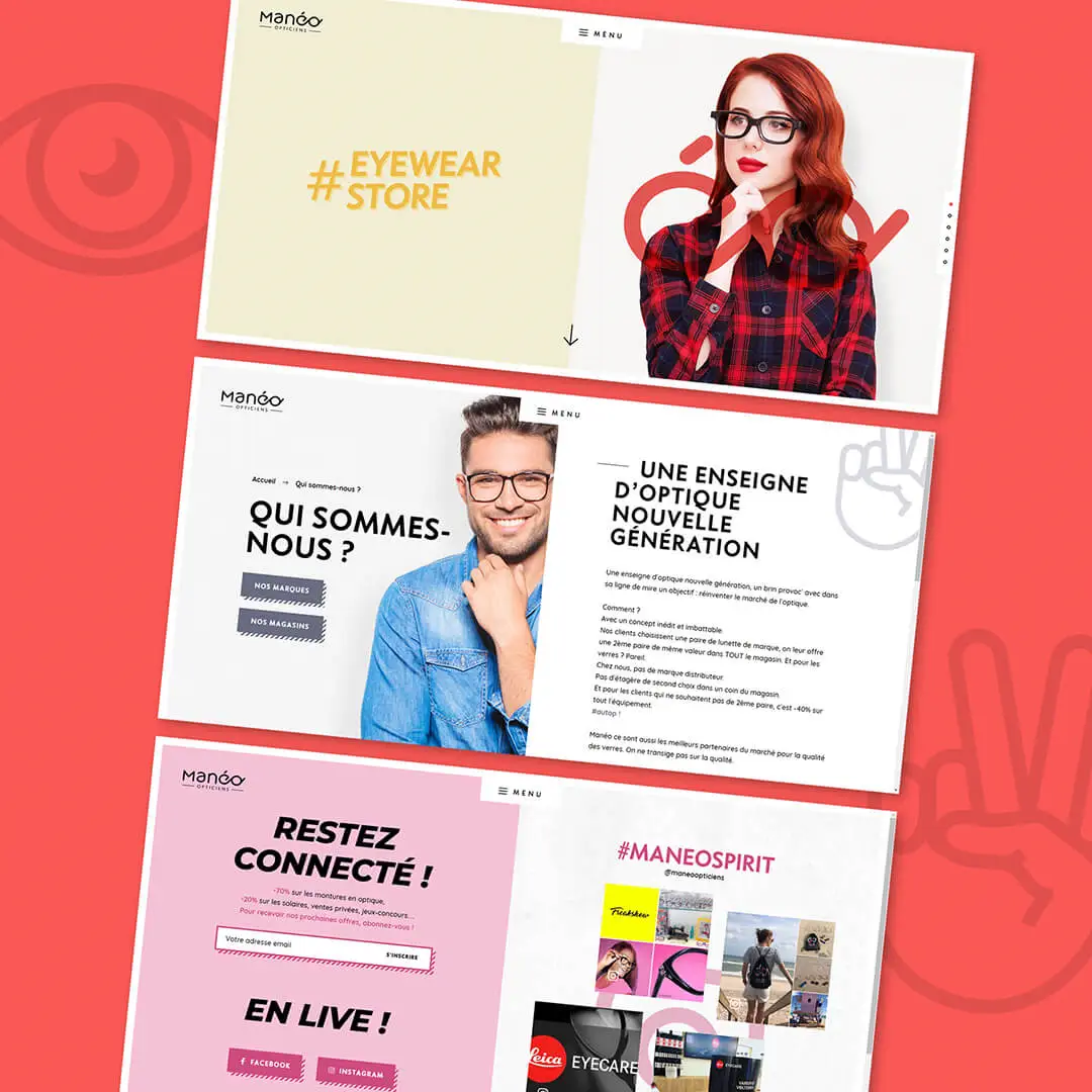 Conseil en communication, Branding, Digital Manéo Opticiens