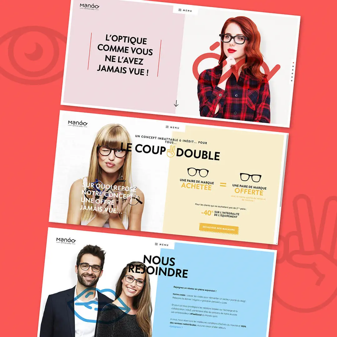 Conseil en communication, Branding, Digital Manéo Opticiens