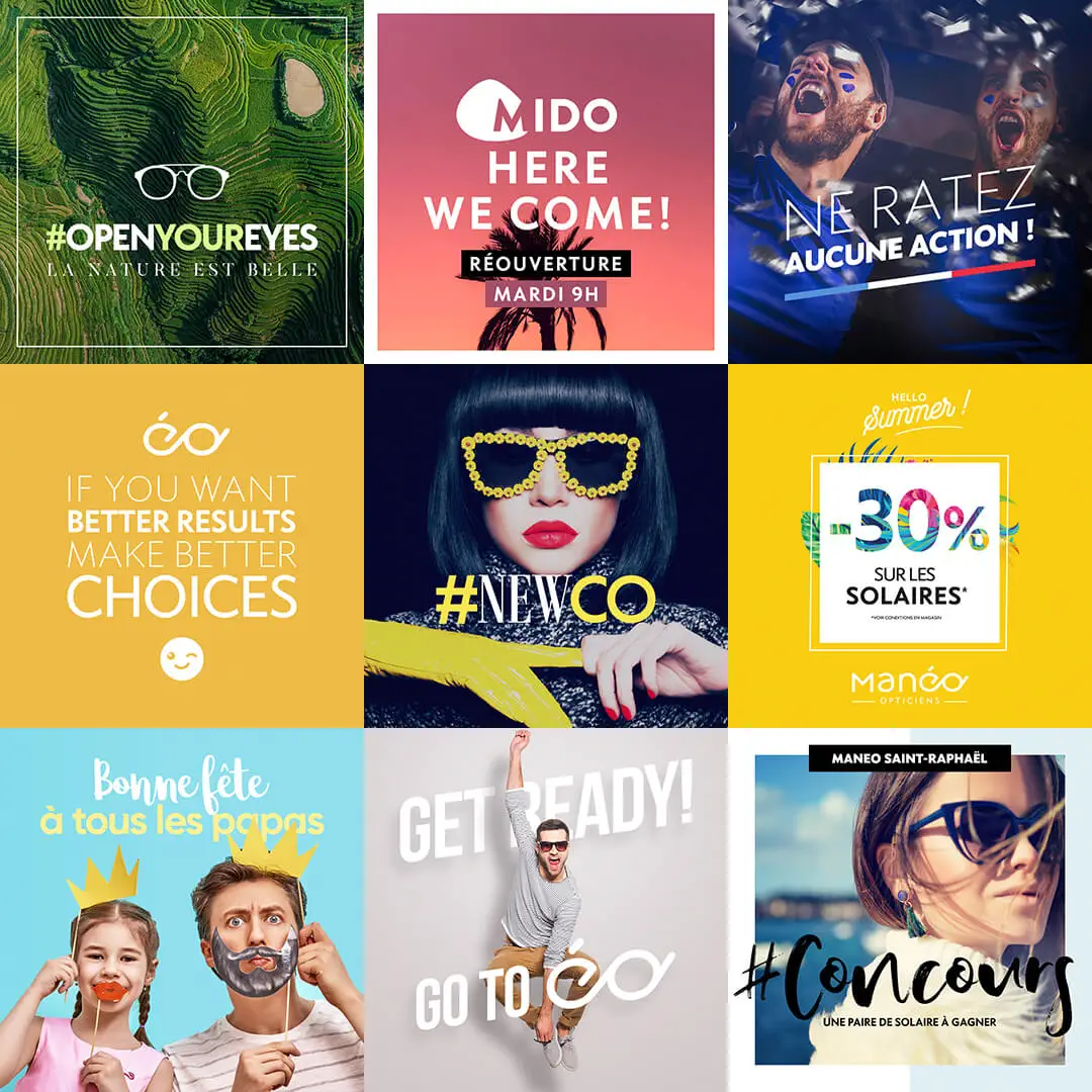 Conseil en communication, Branding, Digital Manéo Opticiens