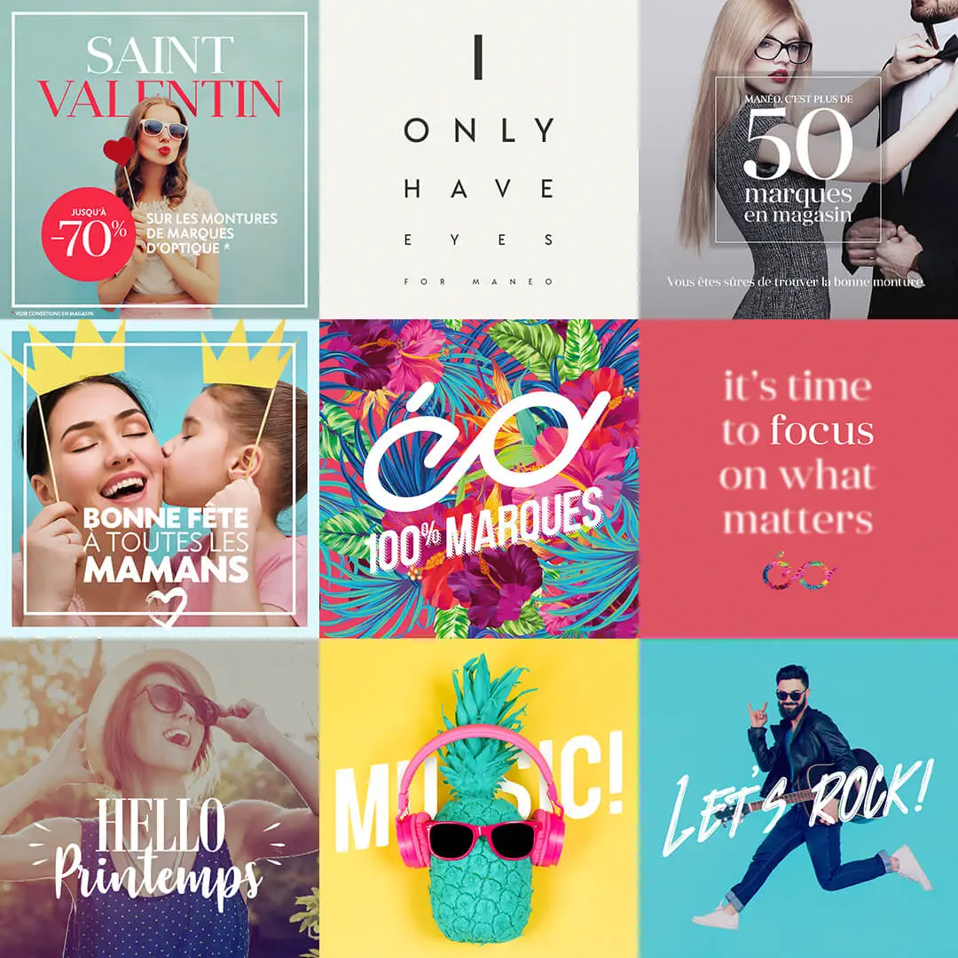 Conseil en communication, Branding, Digital Manéo Opticiens