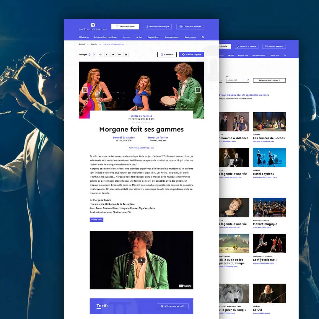 Création de site internet Théâtre des Sablons